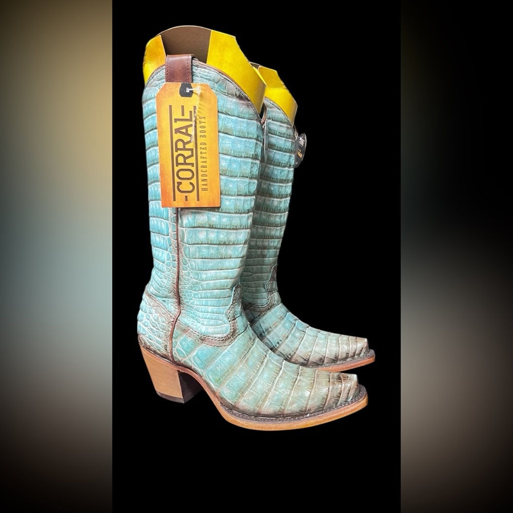 Corral Full Caiman Jade Boot